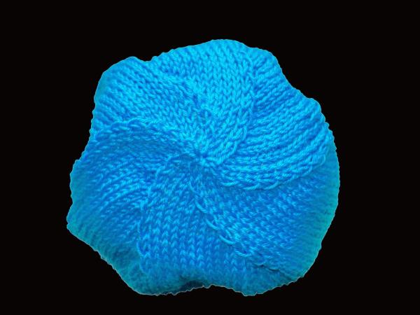 Hand knitted baby cap in turquoise with a head circumference 42 cm 16,54 inch